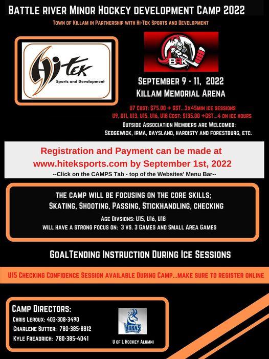 hitek hockey camp poster as described in the body text