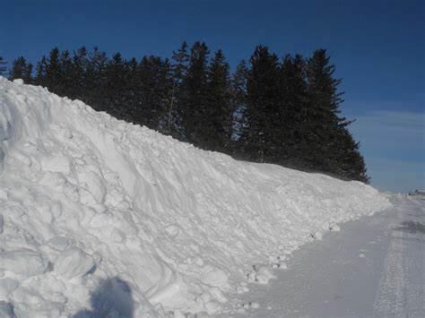 a tall snow bank 